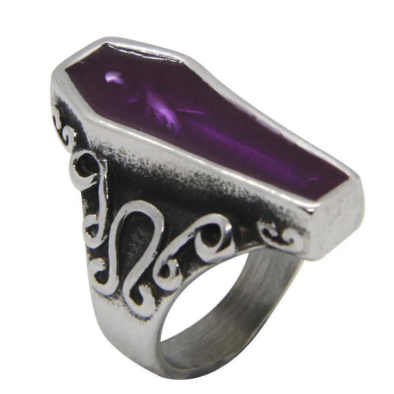 Punk Mummy Spellbound Ring in Purple Steel