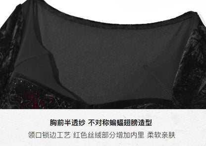 Gothic Velvet Slim Fit Lace Fishtail Dress for Women