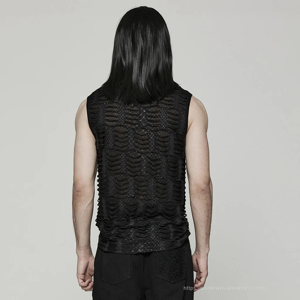 Sharp Tooth Asymmetric Vest for Men