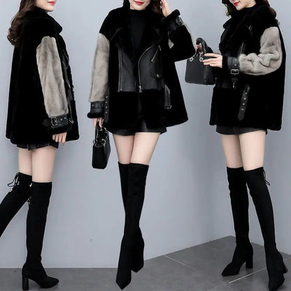 Faux Fur Coat Elegant Thick Warm
