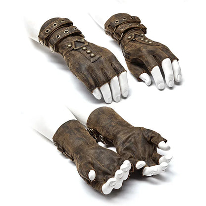 Steampunk Savage Military Fingerless Gloves