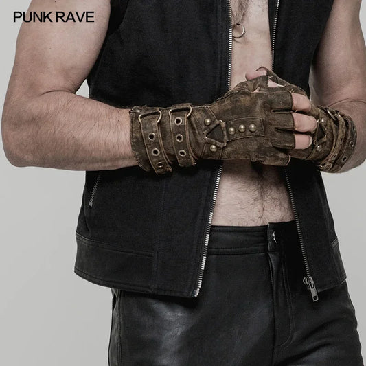 Steampunk Savage Military Fingerless Gloves