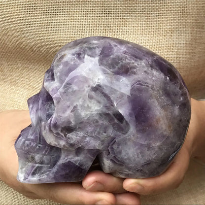 Natural Dreamy Amethyst Energy Crystal Skull