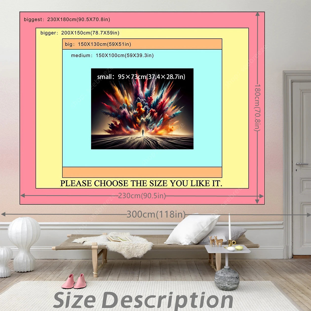 Vivid Sky Dreamscape UV Tapestry for Hippie Vibes