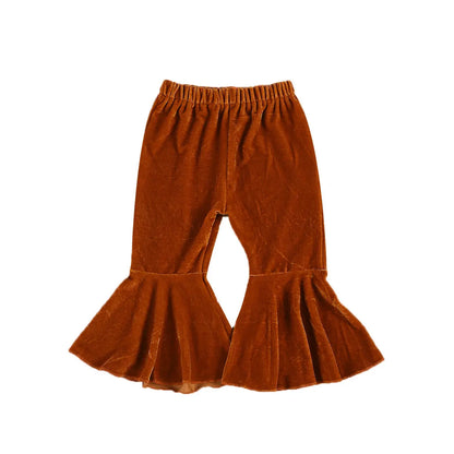 Multicolor Flared Pants Toddler Velvet