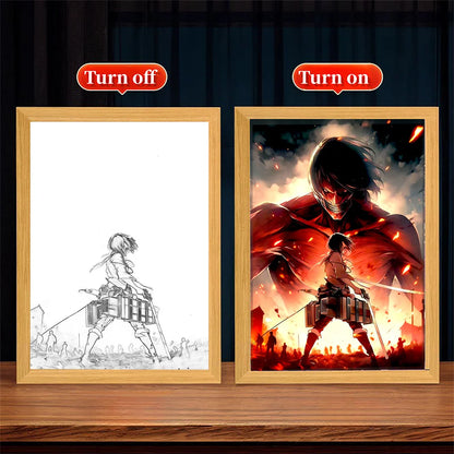 Anime Titan Glow Frame: LED Moonlight Decor