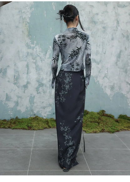 UMI MAO Bamboo Leaf Tie-Dye Spring Shirt