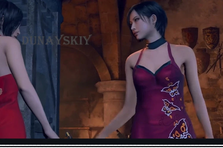 Ada Wong Evil Cheongsam Cosplay Costume Set