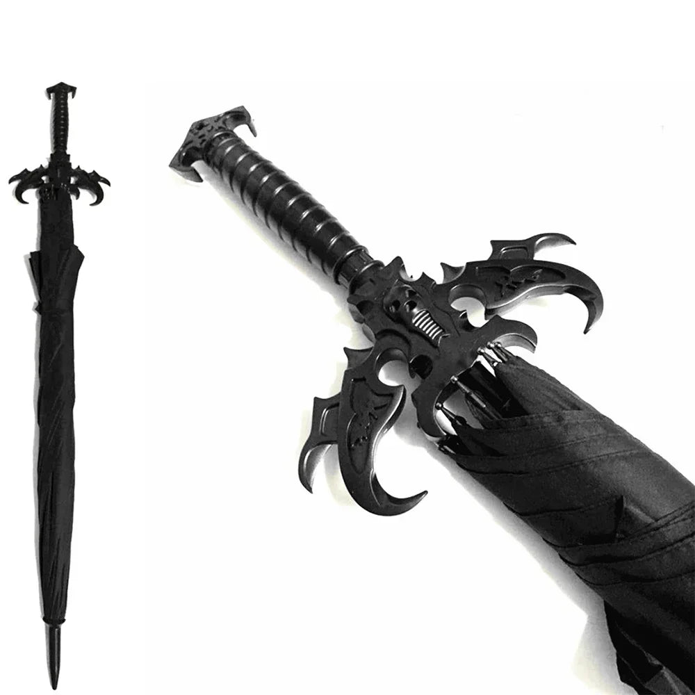 Gothic Dusk: Skull Sword Auto Umbrella