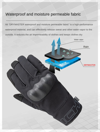 TAICHI Winter Moto Gloves: Waterproof & Touchscreen