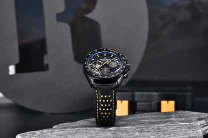 Pagani Moon Black Skeleton Quartz Chrono Watch