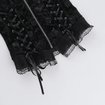 Black Rose Lace-Up Camisole Top