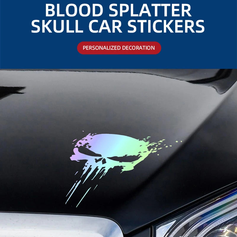 Reflective Skull Decal - Waterproof Motorcycle Accessory