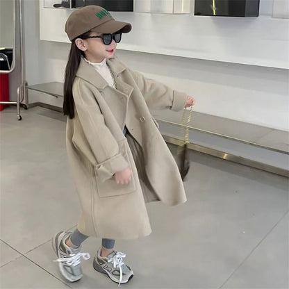 Woolen Coat Super Cute Casual Windbreaker