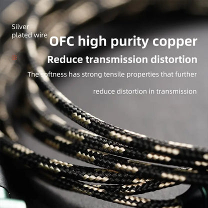 Earphones 14.2mm HIFI Wired Flat Headset