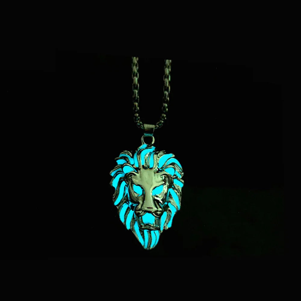 Luminous Lion Head Punk Necklace