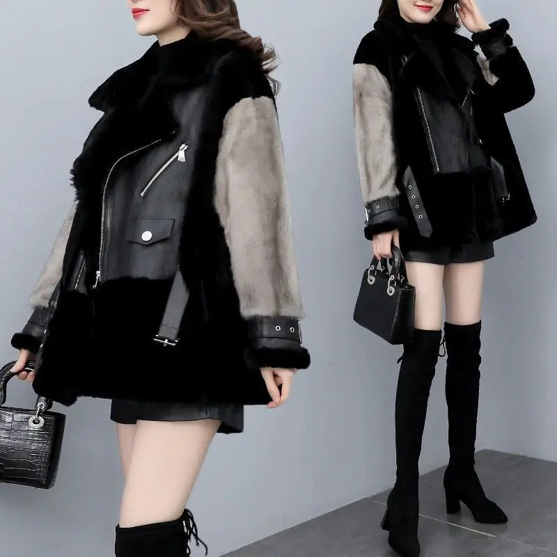 Faux Fur Coat Elegant Thick Warm