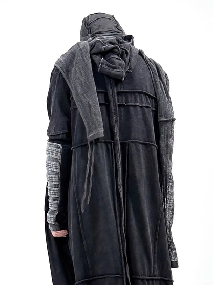 Gothic Vintage Distressed Hooded Cape Windbreaker