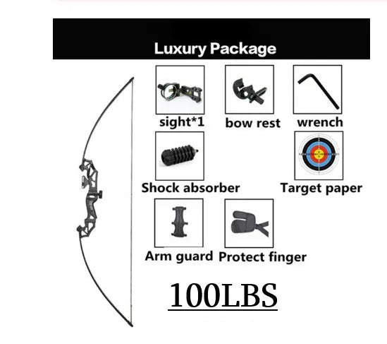 High Quality Metal 80-100lbs Straight Powerful Archery