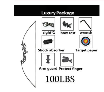 High Quality Metal 80-100lbs Straight Powerful Archery