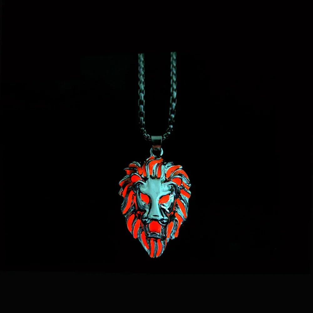 Luminous Lion Head Punk Necklace