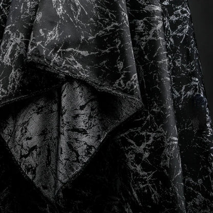 Silver Black Jacquard Fabric Creative Reconstruction Clothing