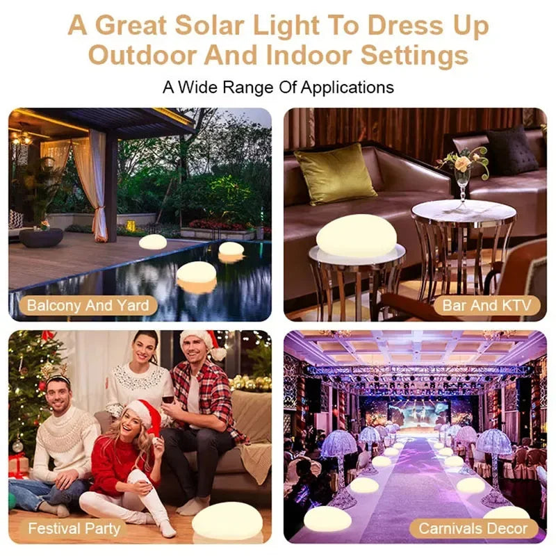 LED Lamp Solar Powered IP65 Waterproof Lighting Stone