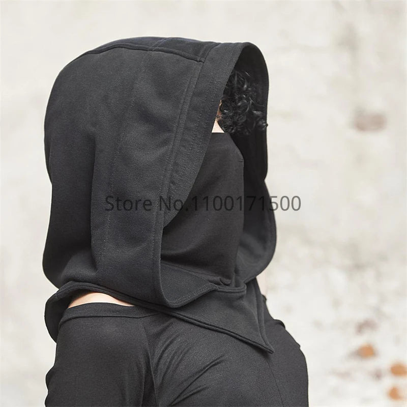 Enigmatic Gothic Cloak & Mask Ensemble