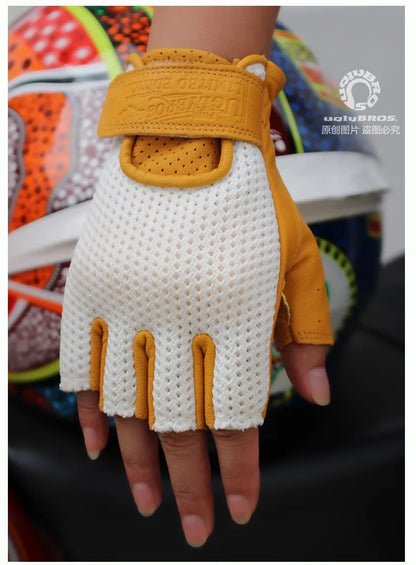 Retro Breeze Half-Finger Motorcycle Gloves
