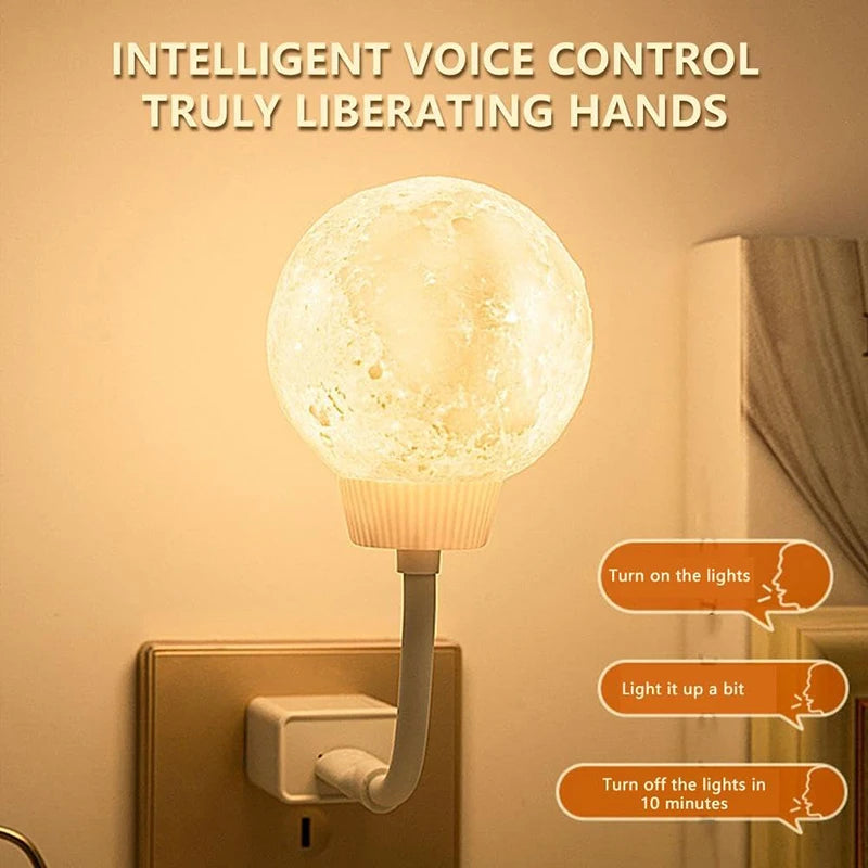 LunaGlow Voice-Controlled Night Light Lamp