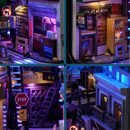 Cyberpunk DIY Book Nook Model Kit for Creative Room