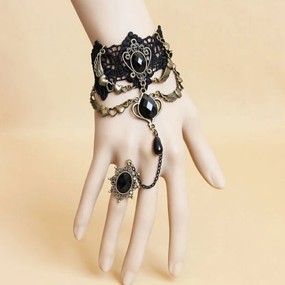 Vampire Lace Wrap Bracelet for Gothic Glam