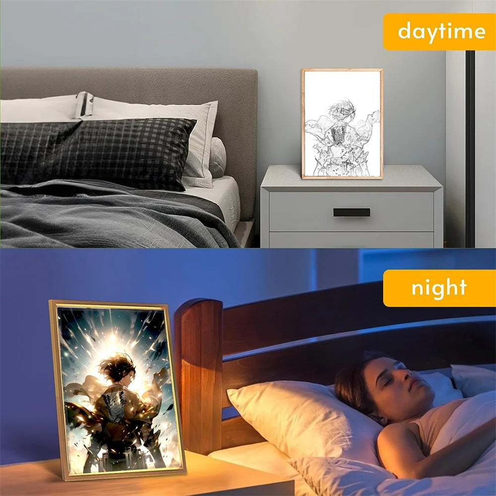 Anime Titan Glow Frame: LED Moonlight Decor