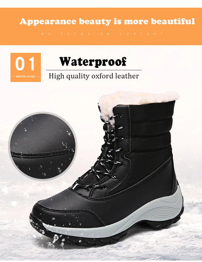 ChicWarm Waterproof Winter Ankle Platform Boots