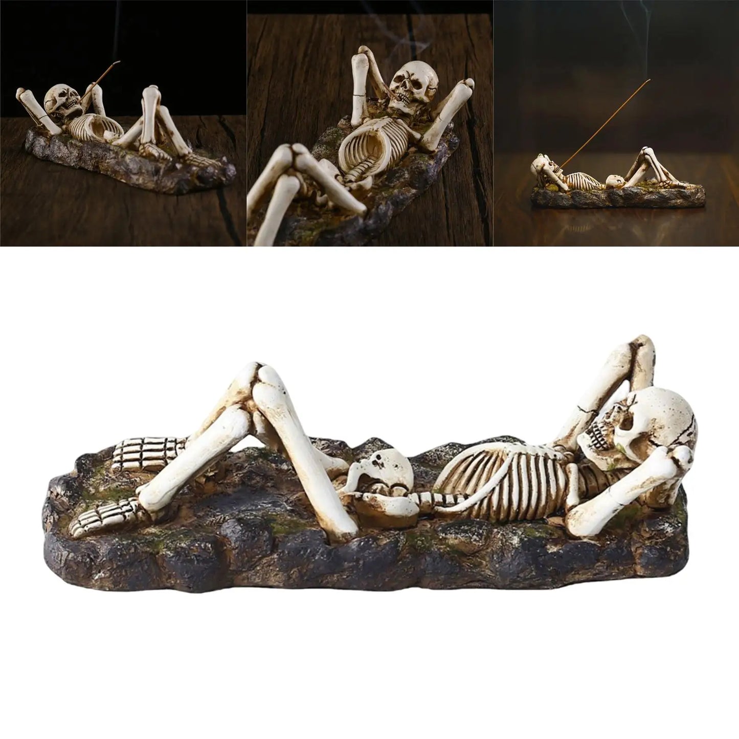 Skull Serenity Incense Holder Sculpture