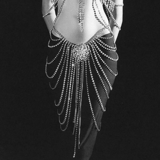 Bloom & Bling Tassel Skirt Body Chain Ensemble