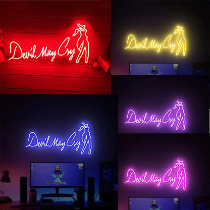 Devil May Cry LED Neon Wall Art: Gamer's Dream!