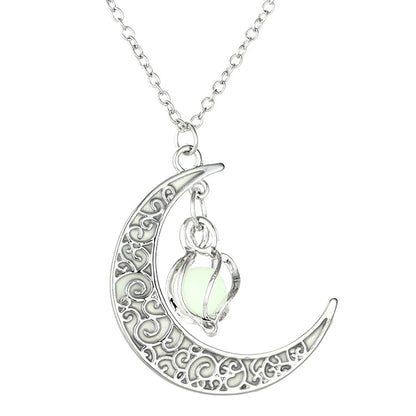 GlowMoon Choker: Luminous Pendant for Teens & Women