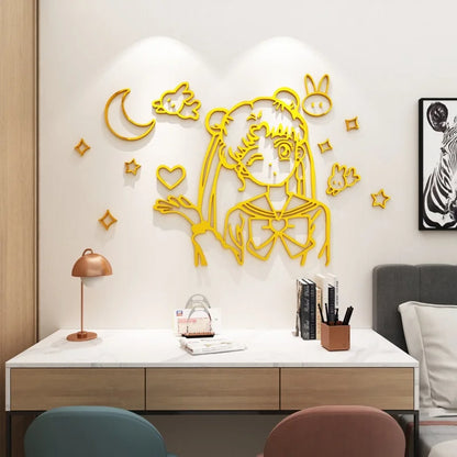 3D Cartoon Sailor Moon Acrylic Wall Art Decor