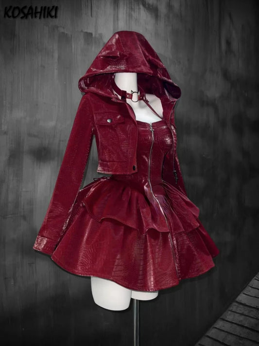 Vintage Y2K Halter Dress & Crop Jacket Set
