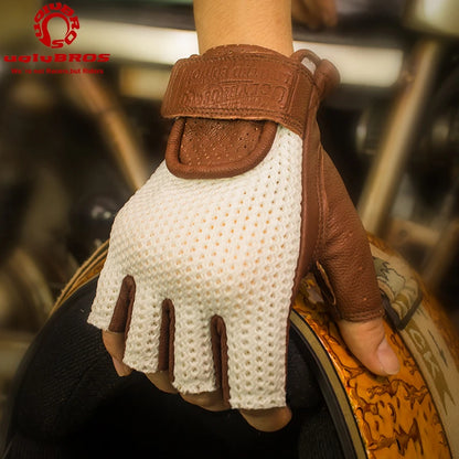 Retro Breeze Half-Finger Motorcycle Gloves