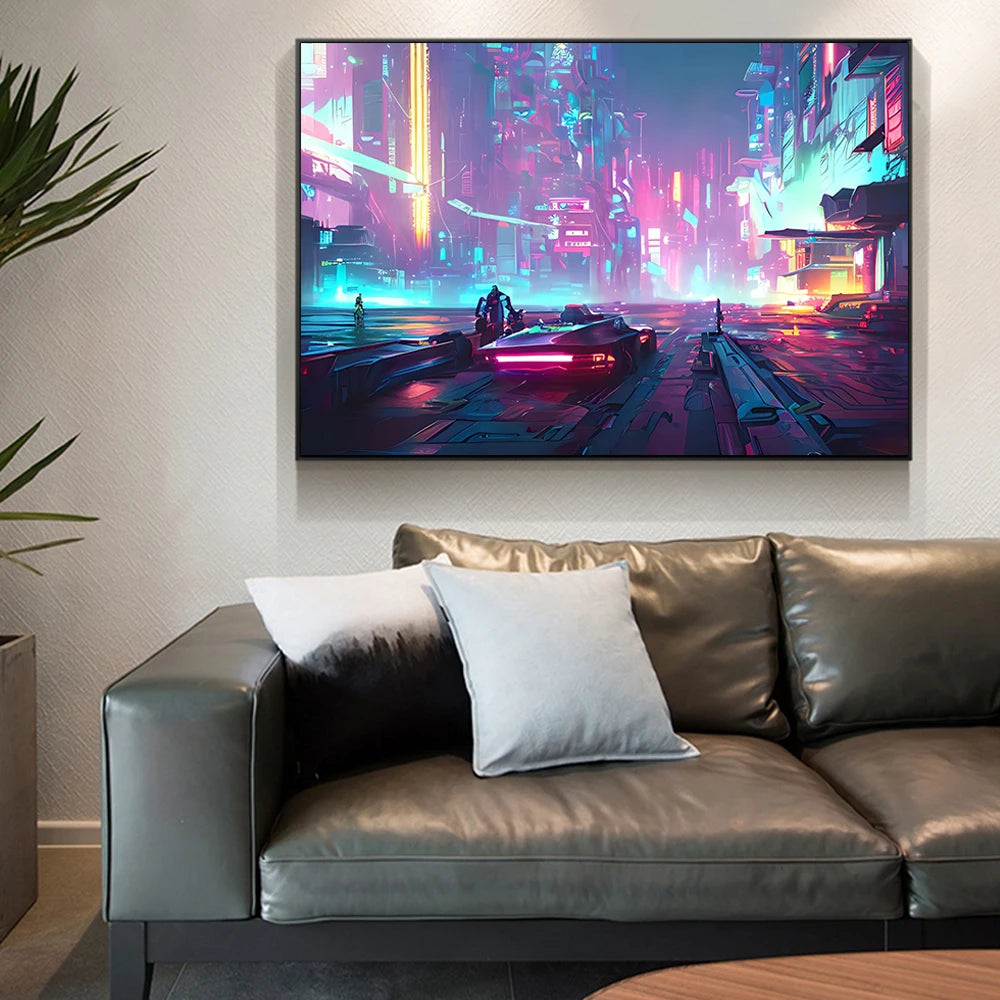 Cyberpunk Tone Landscape Poster