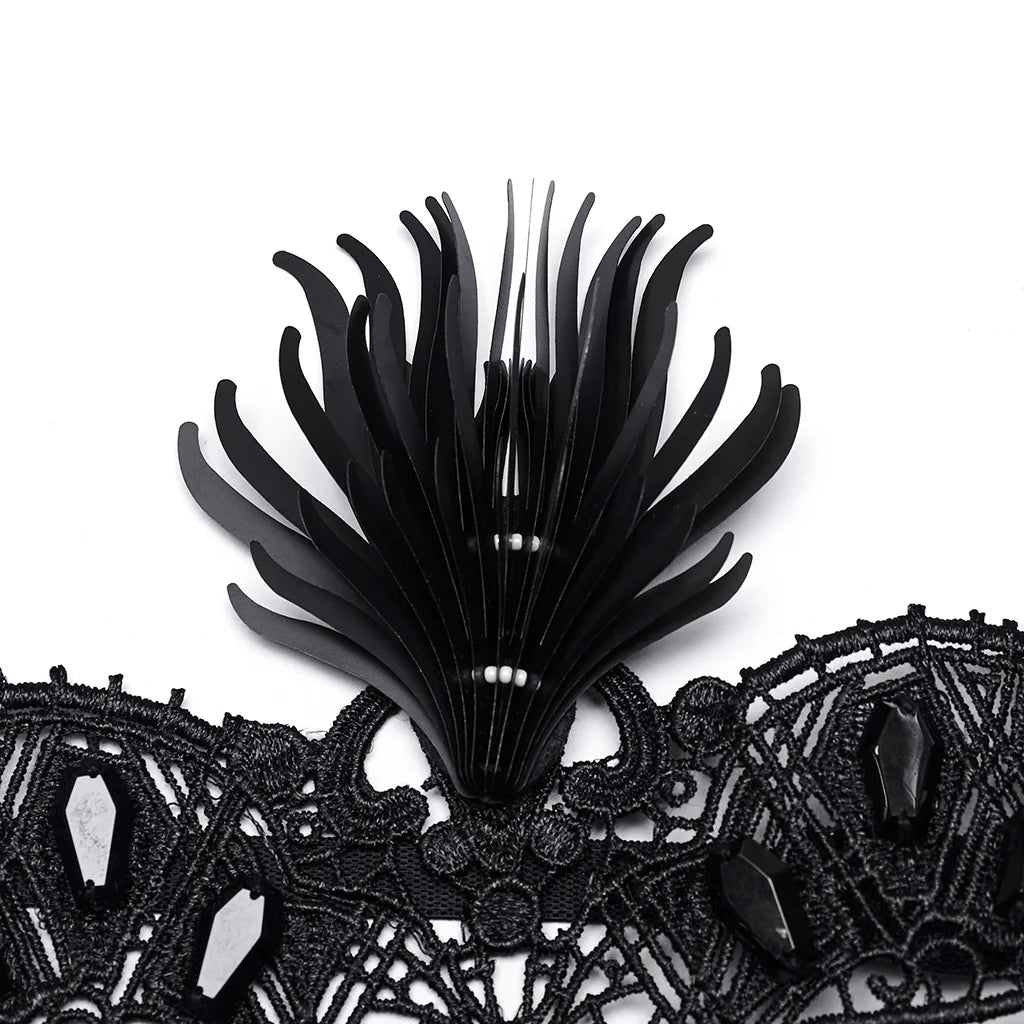 Gothic Fringed Lace Coffin Eye Mask