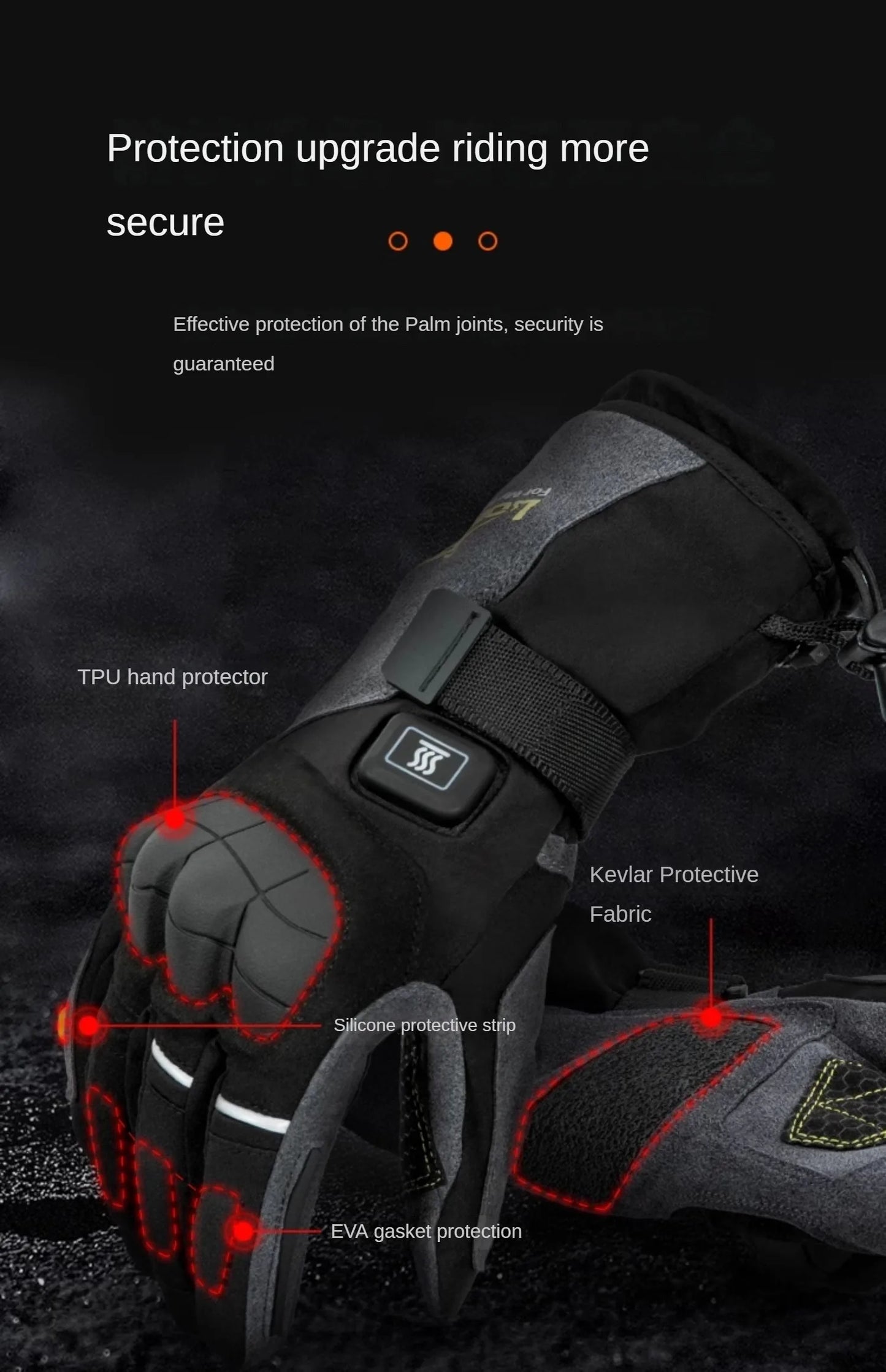 LOBOO Winter Touchscreen Heated Riding Gloves