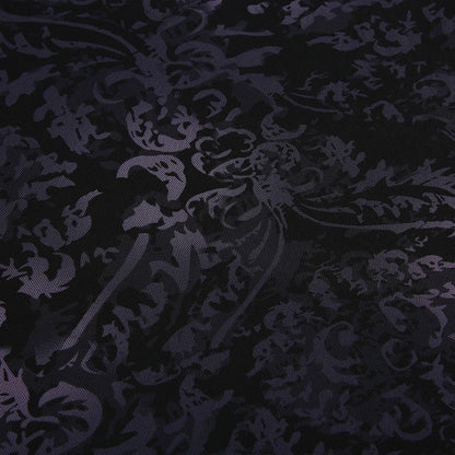 Dark Printed Lace Trim Mesh Dress