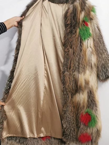 Raccoon fur woven jacket
