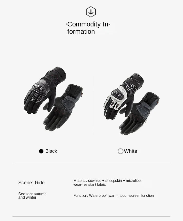 DUHAN W2 All-Weather Motorcycle Gloves Unisex