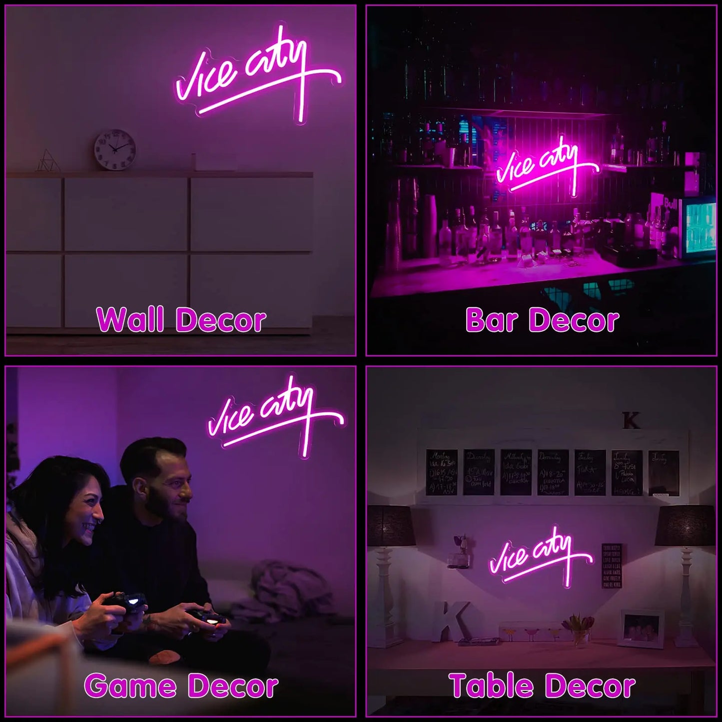 Pink Vice City Neon Sign Led Lights