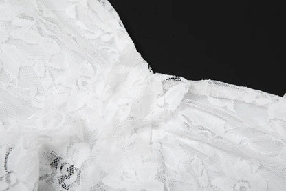 Waist Ruffled Split Black Dress