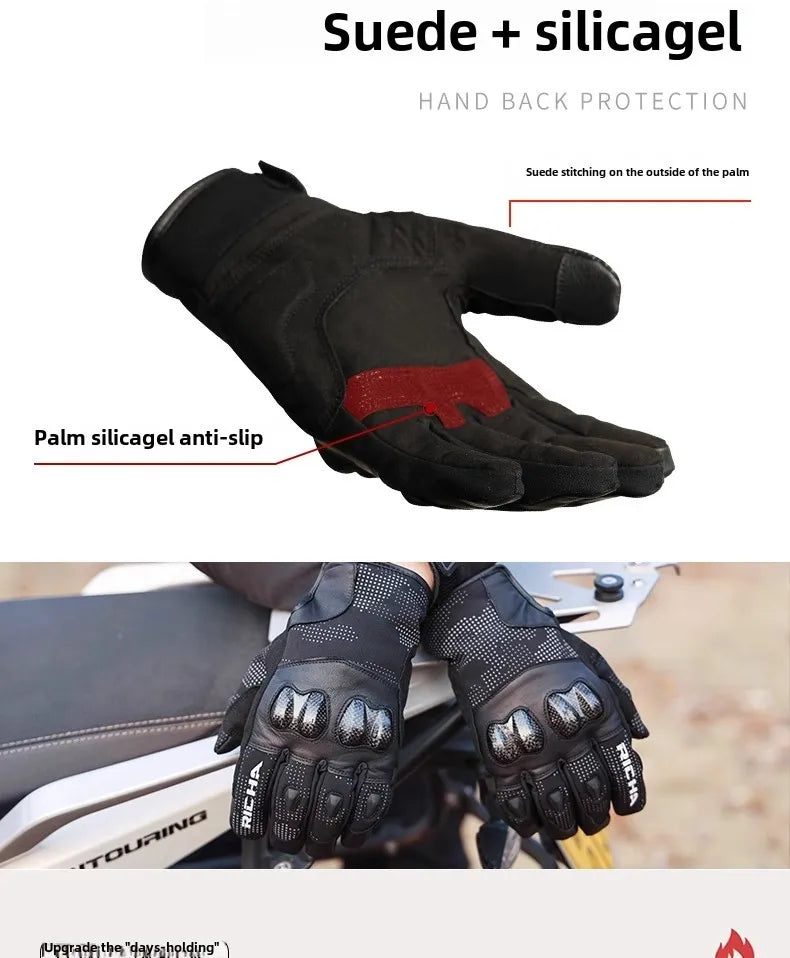 DURACOLD Reflective Sheepskin Riding Gloves